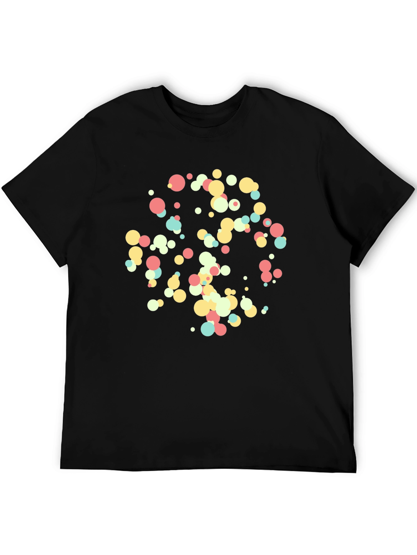 Abstract Circle Pattern Black T-Shirt