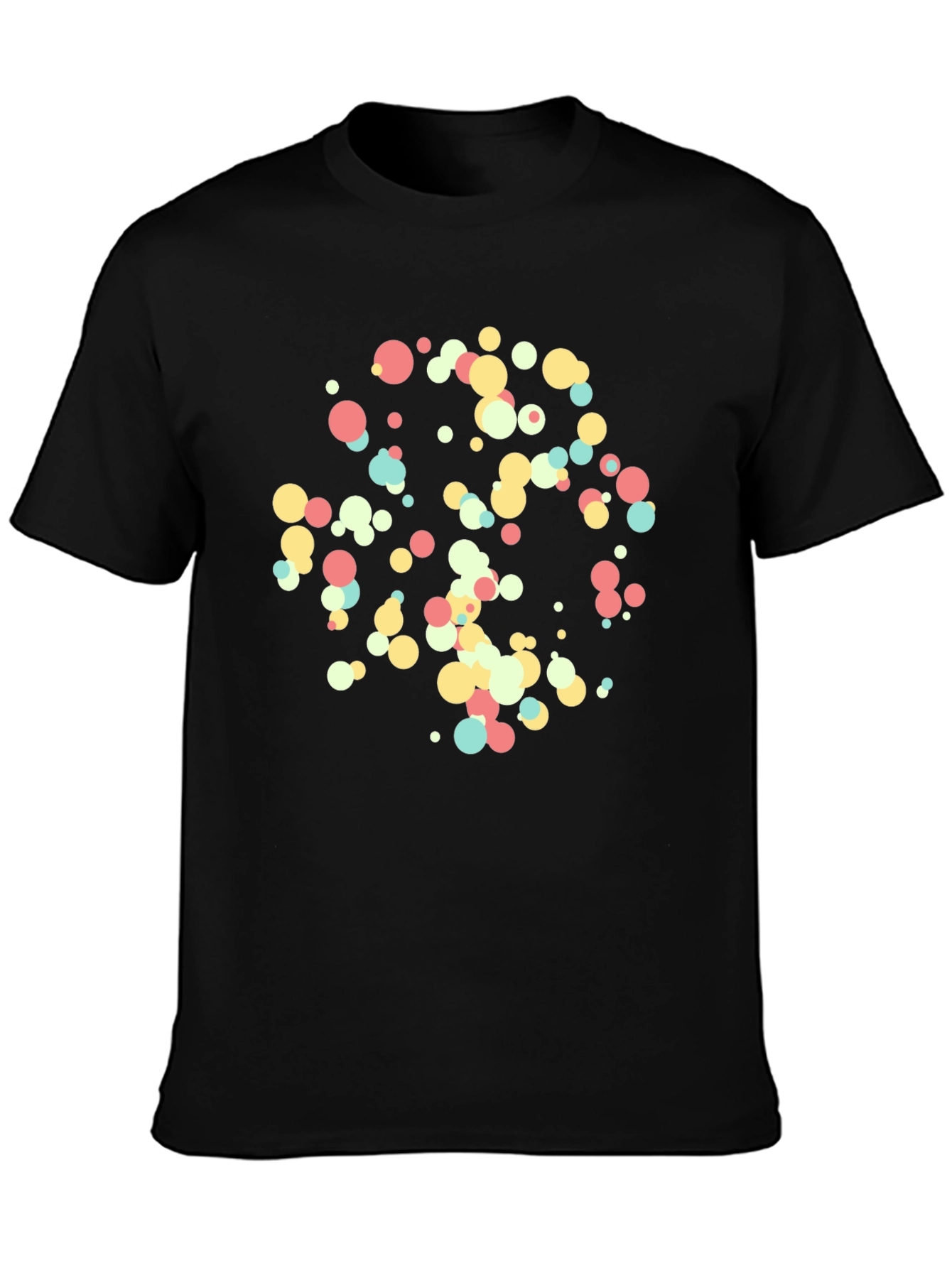 Abstract Circle Pattern Black T-Shirt