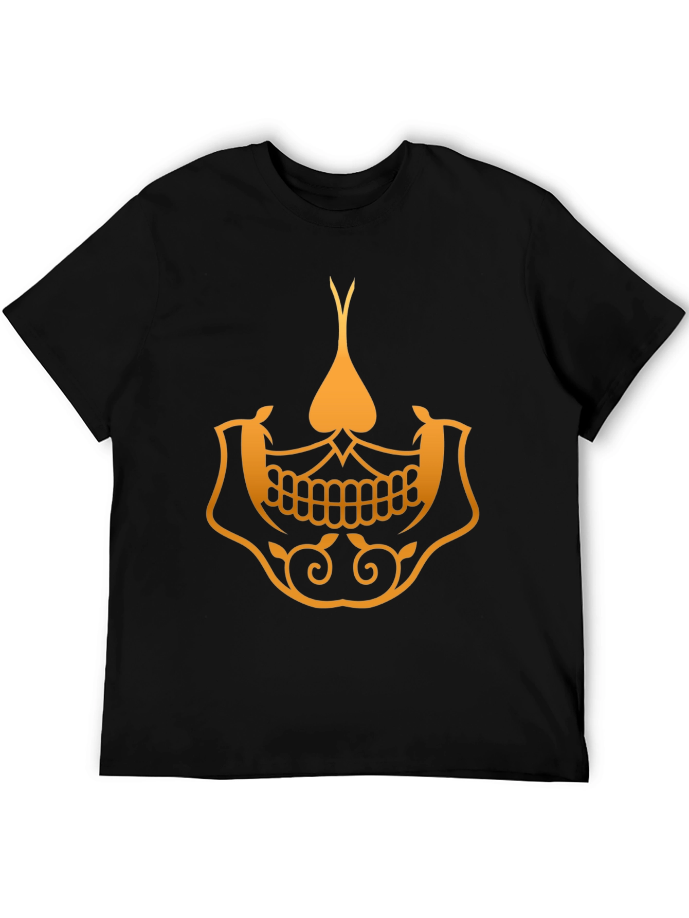 Golden Skull Spade Graphic Tee - Stylish Black T-Shirt