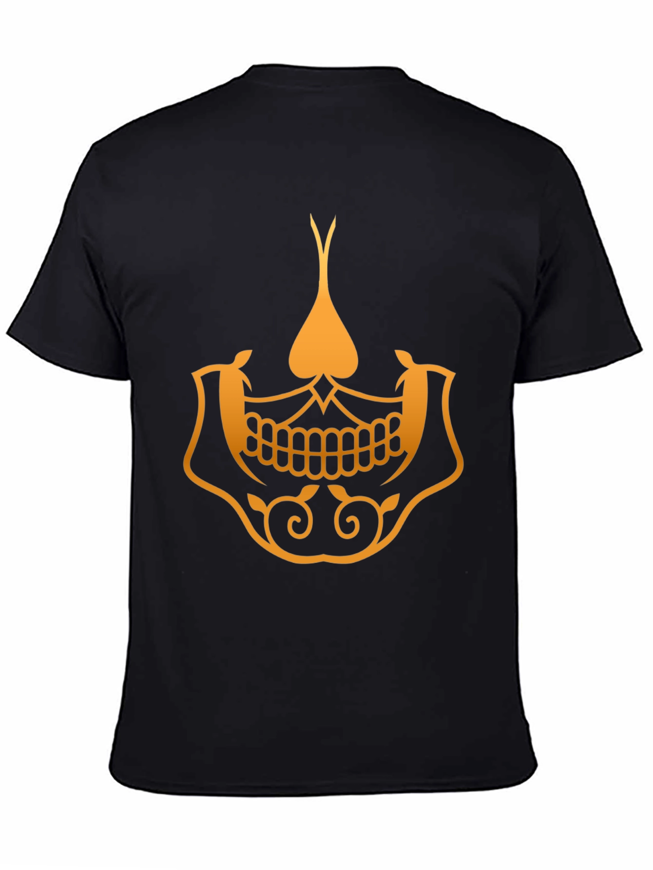 Golden Skull Spade Graphic Tee - Stylish Black T-Shirt