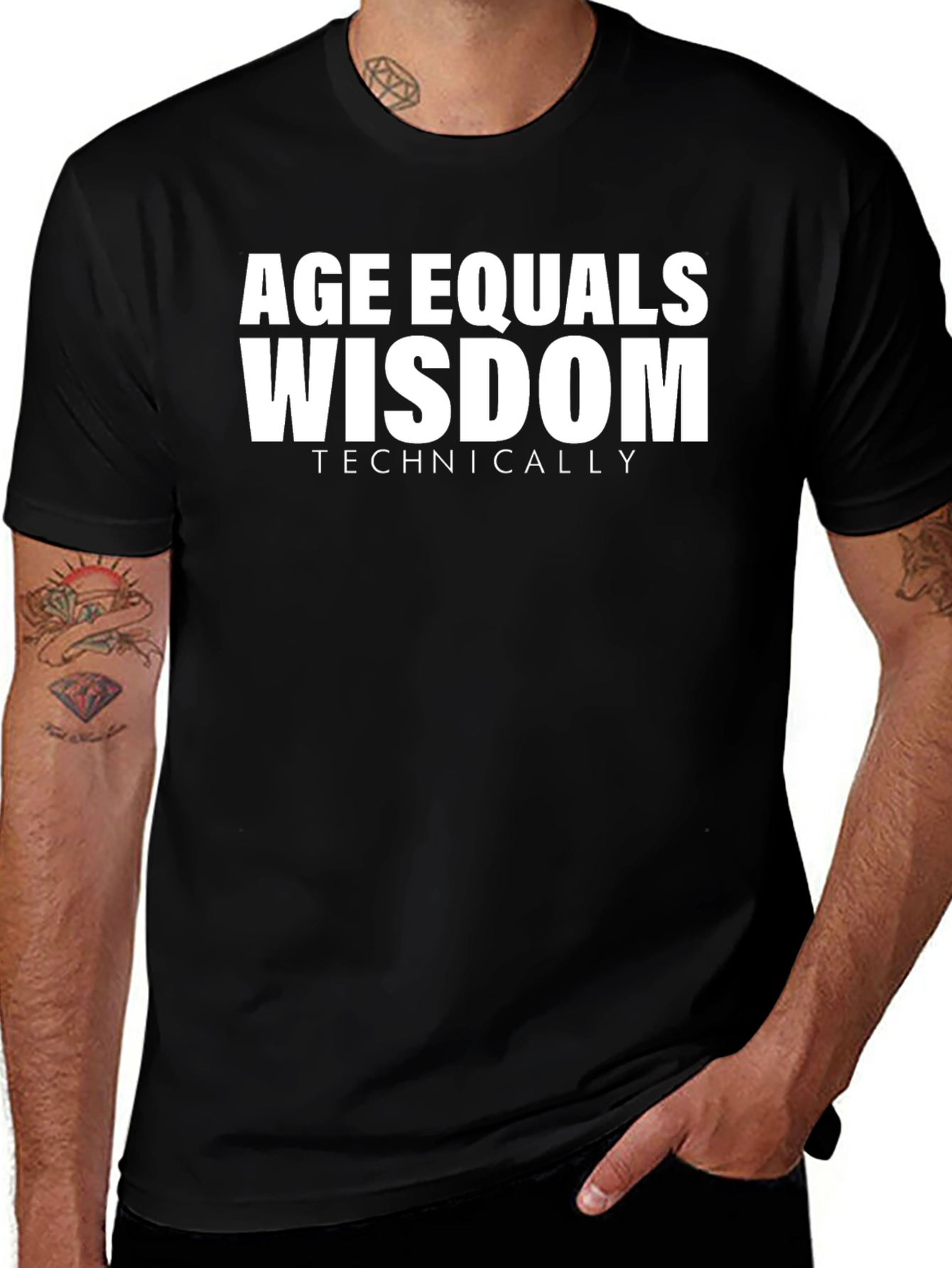 Age Equals Wisdom Funny Graphic Tee