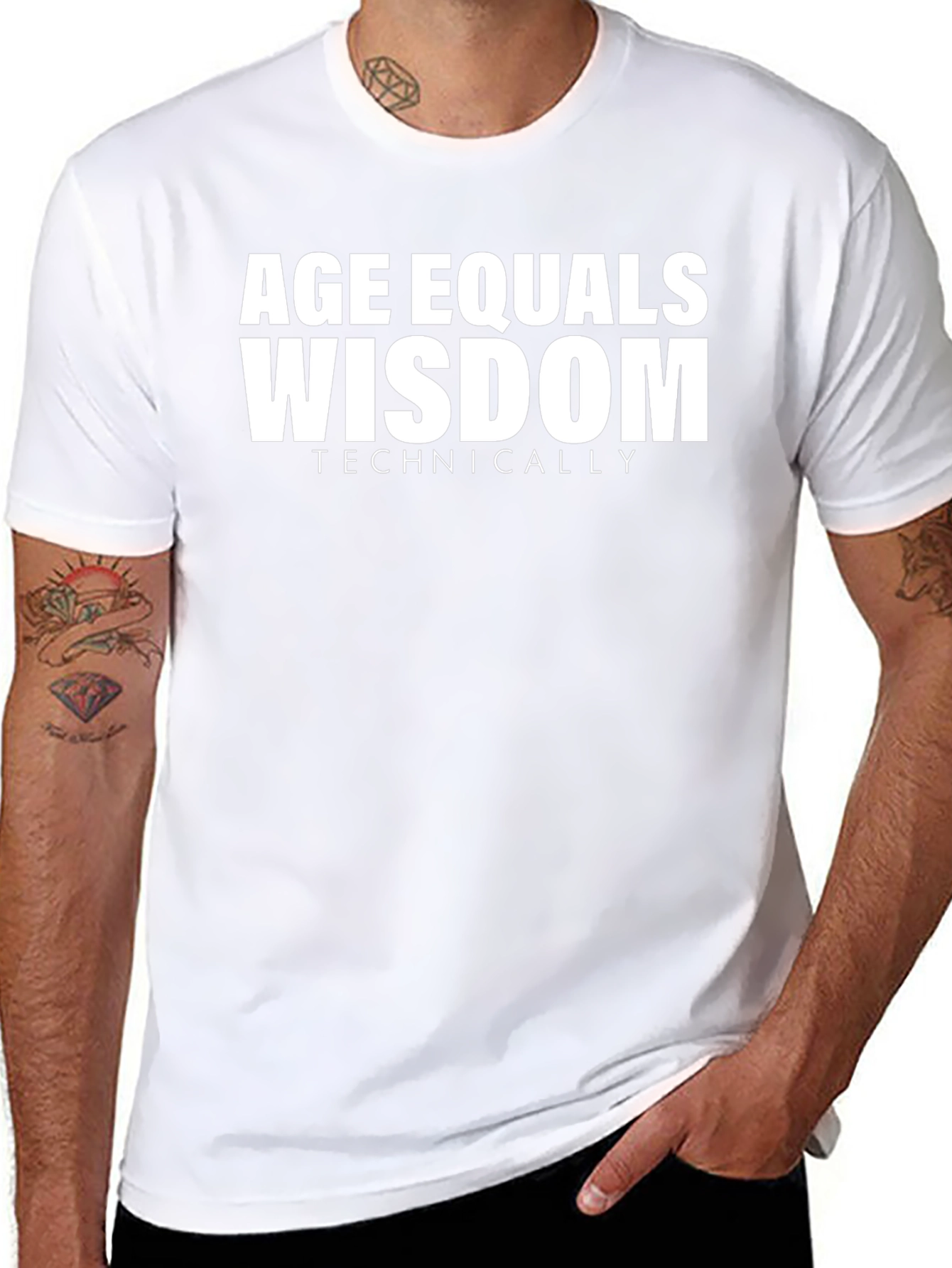 Age Equals Wisdom Funny Graphic Tee