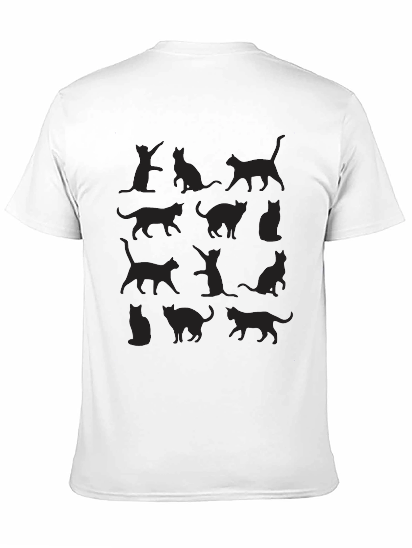 Cat Silhouette T-Shirt - Black Graphic Tee