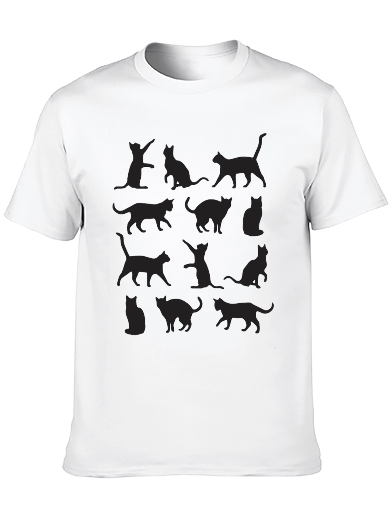 Cat Silhouette T-Shirt - Black Graphic Tee
