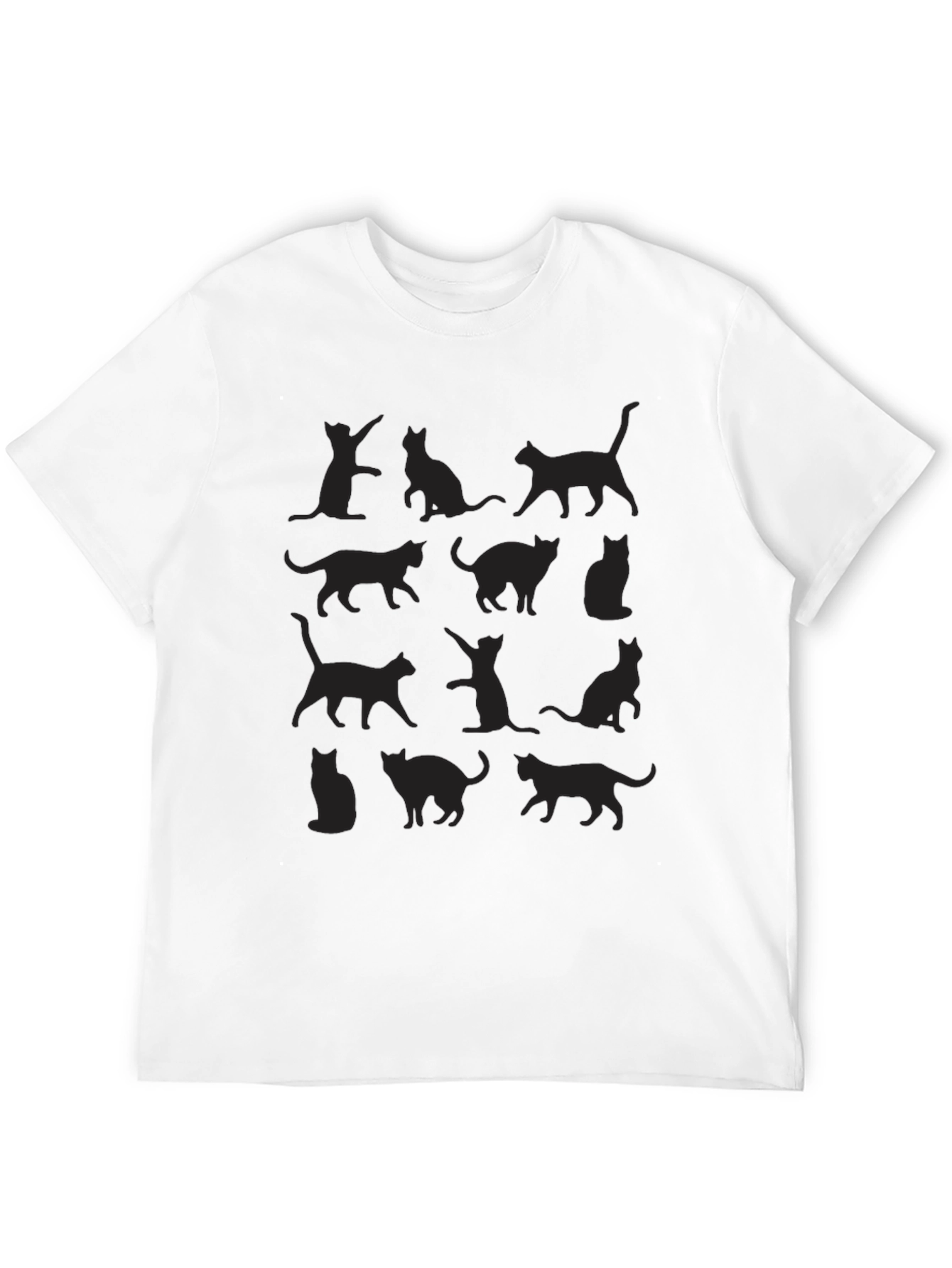 Cat Silhouette T-Shirt - Black Graphic Tee