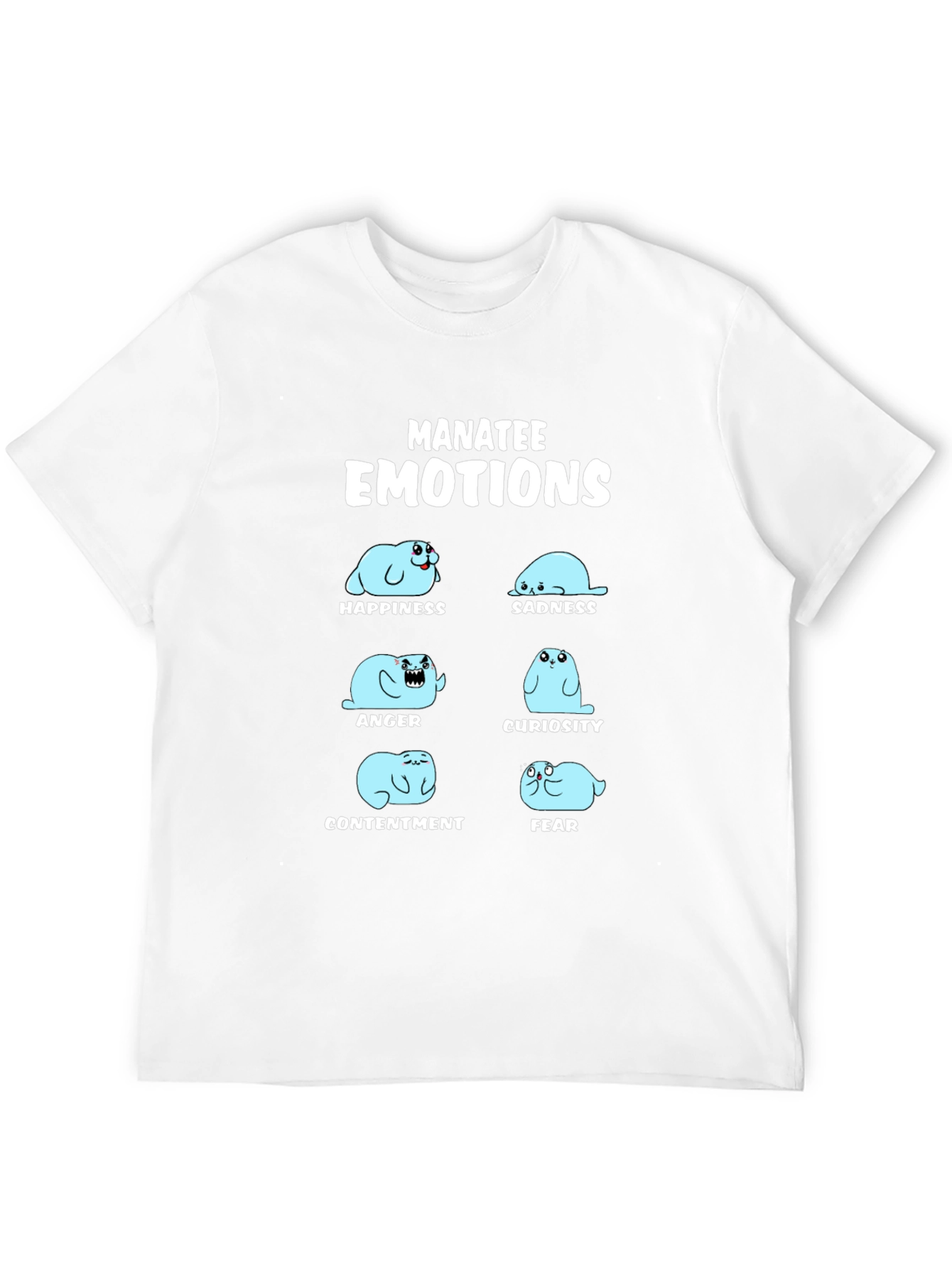Manatee Emotions Graphic T-Shirt - Black