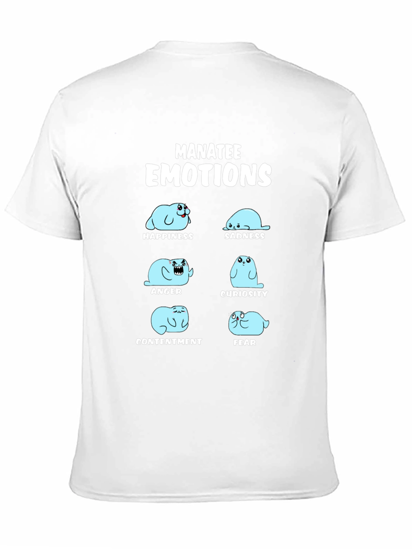 Manatee Emotions Graphic T-Shirt - Black