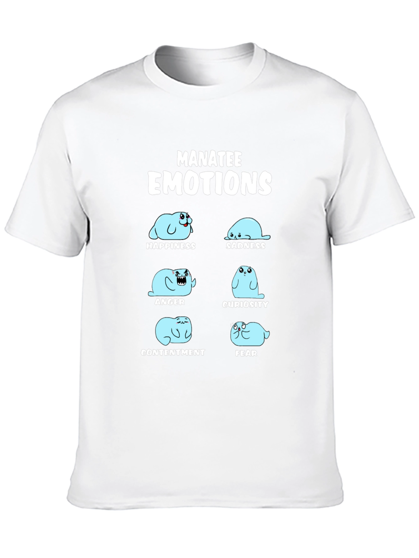 Manatee Emotions Graphic T-Shirt - Black