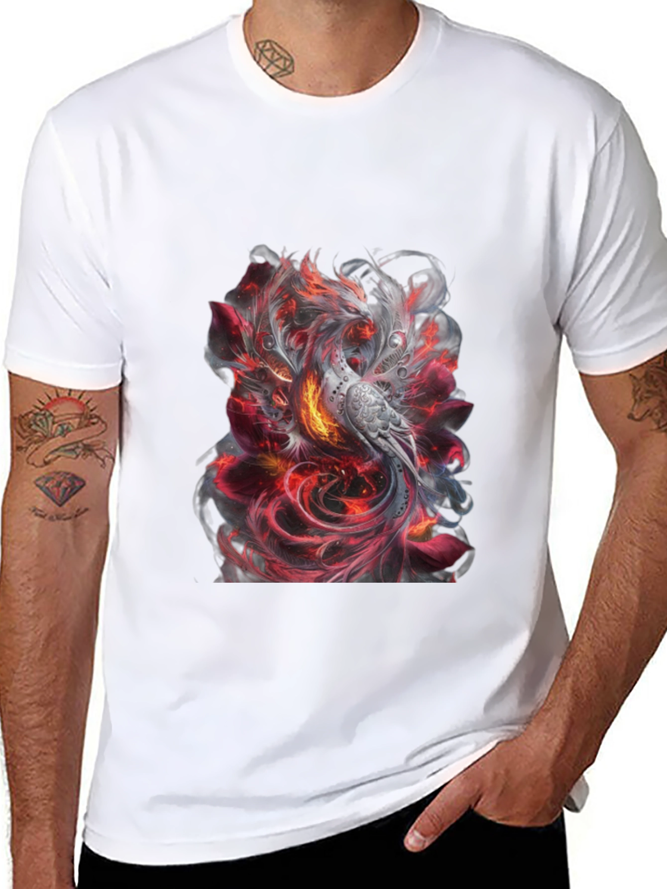 Phoenix Graphic T-Shirt - Stylish Firebird Design