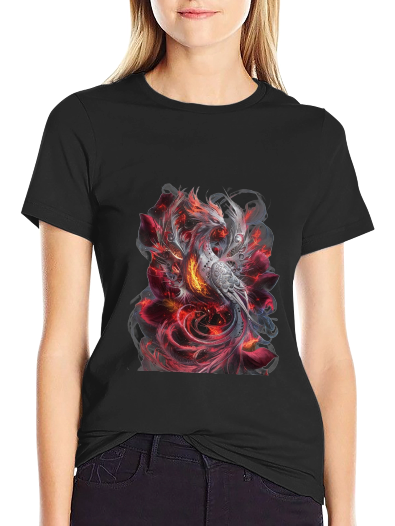 Phoenix Graphic T-Shirt - Stylish Firebird Design