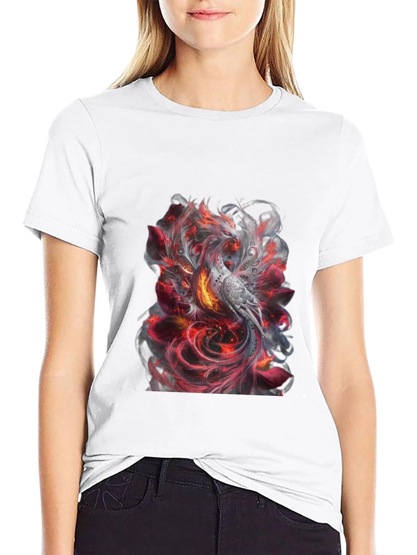 Phoenix Graphic T-Shirt - Stylish Firebird Design
