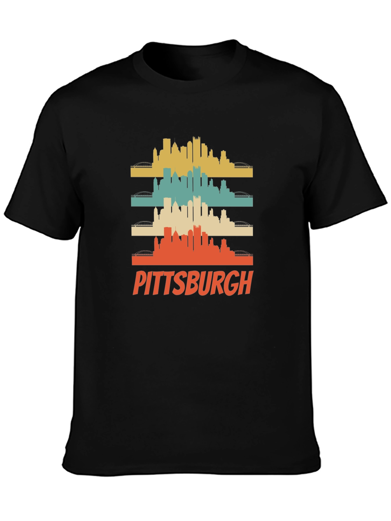 Pittsburgh Retro Skyline Graphic T-Shirt