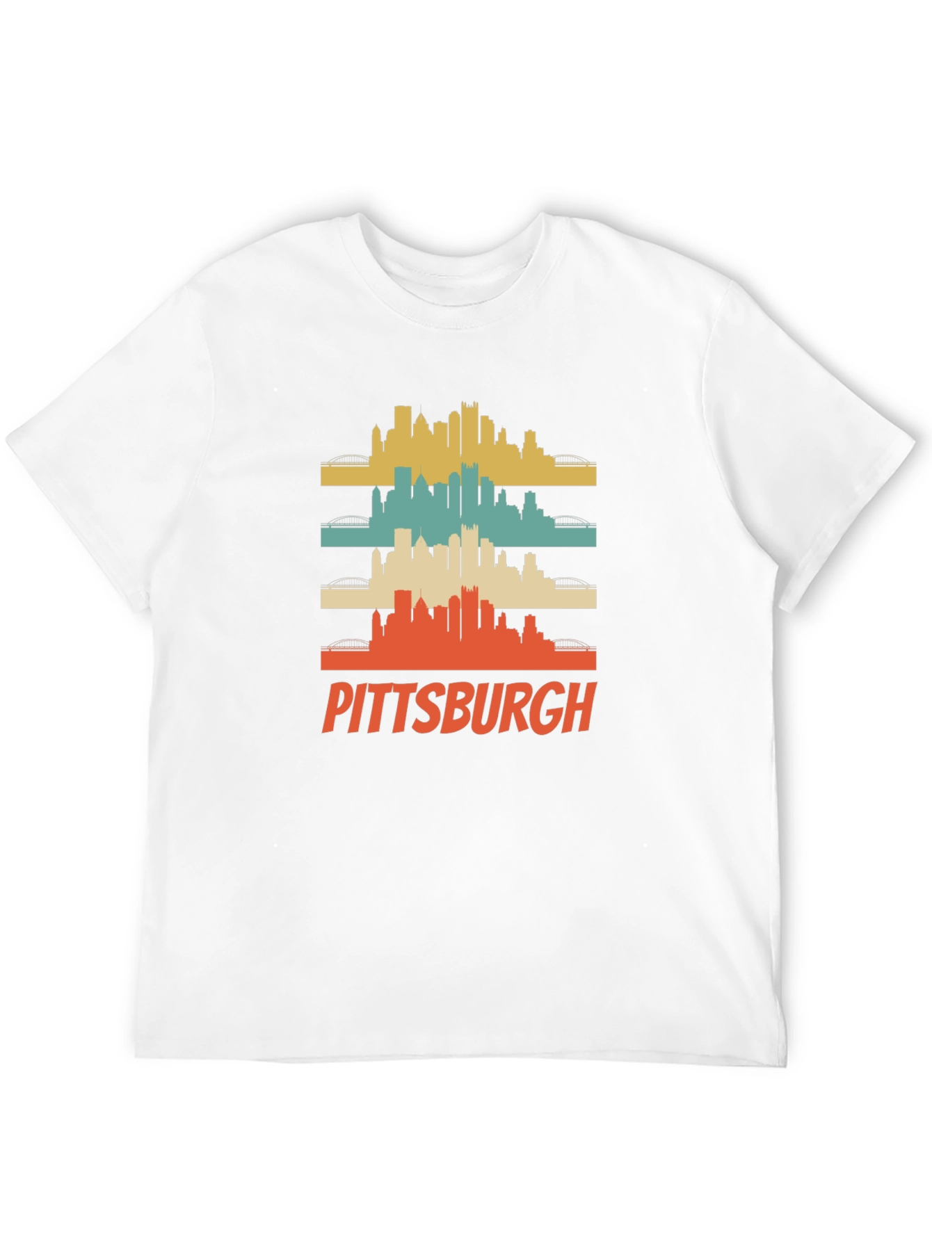 Pittsburgh Retro Skyline Graphic T-Shirt