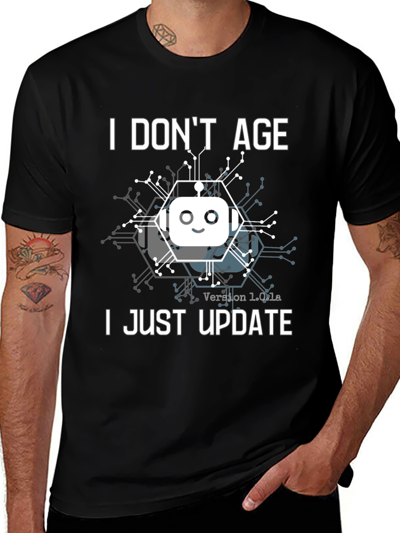 I Dont Age I Just Update T-Shirt Robot