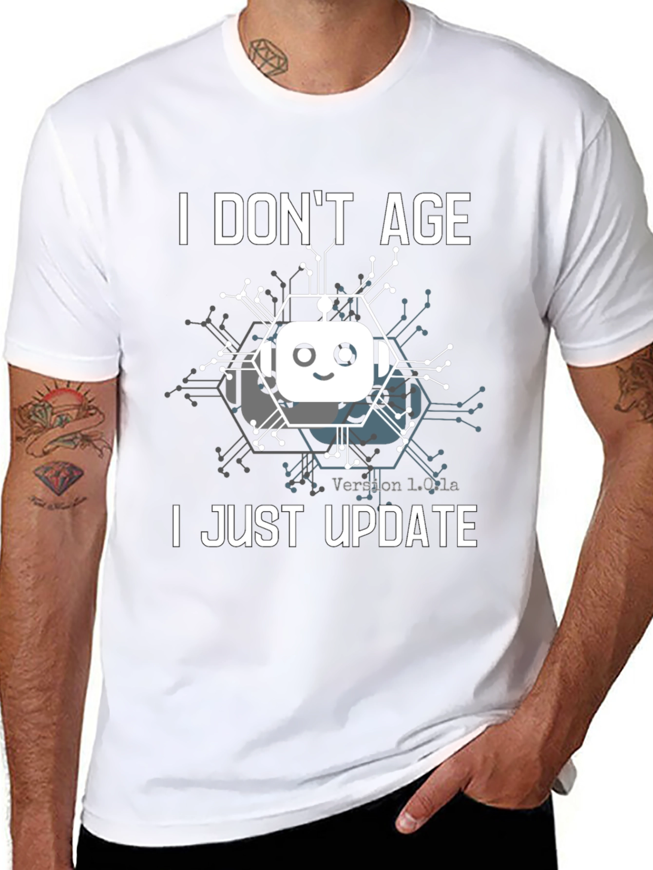 I Dont Age I Just Update T-Shirt Robot