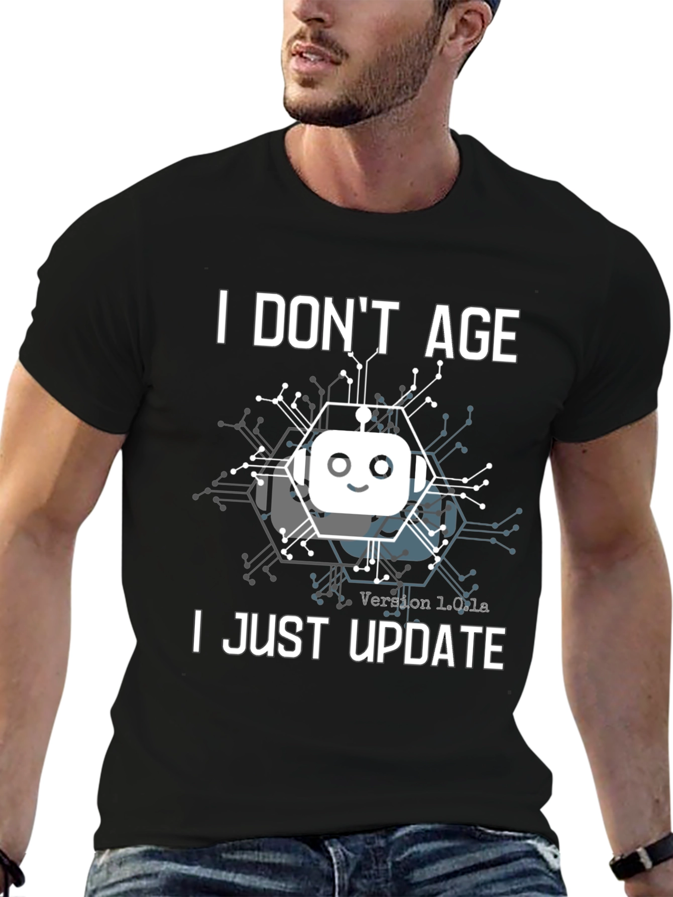 I Dont Age I Just Update T-Shirt Robot