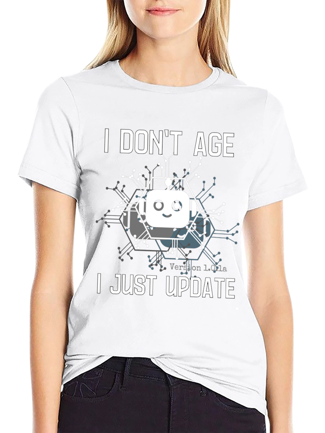 I Dont Age I Just Update T-Shirt Robot