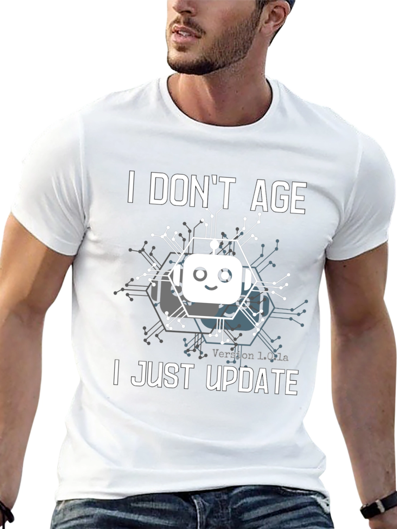 I Dont Age I Just Update T-Shirt Robot