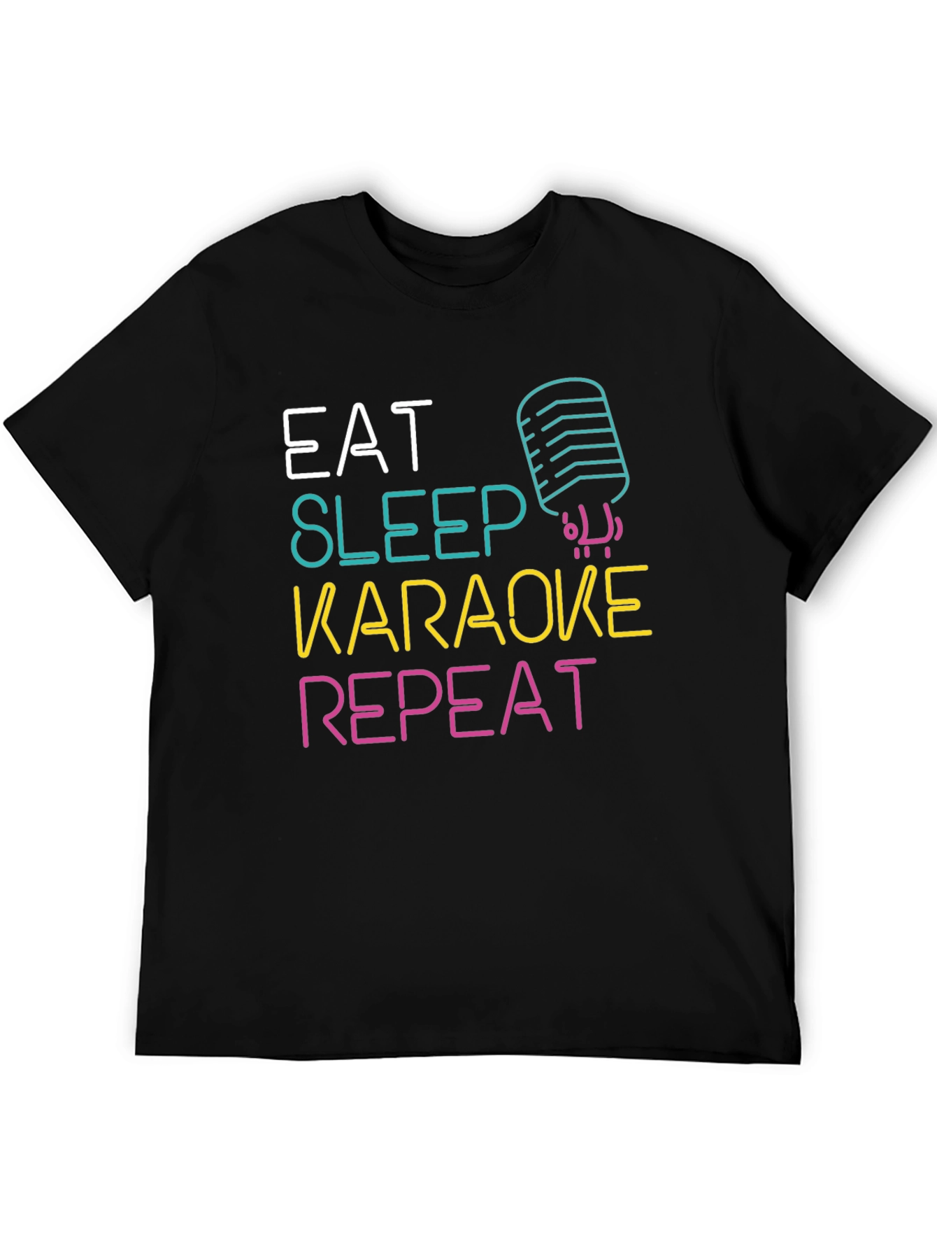 Eat Sleep Karaoke Repeat Graphic Tee