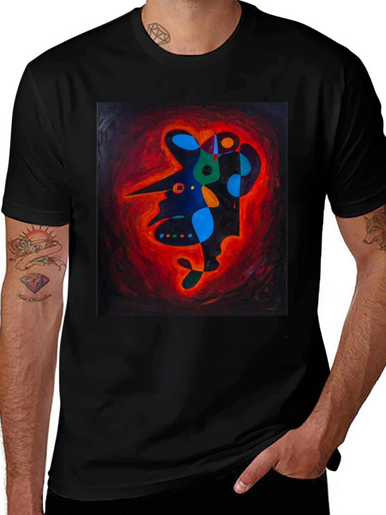 Abstract Art Print Tee - Unique Graphic T-Shirt