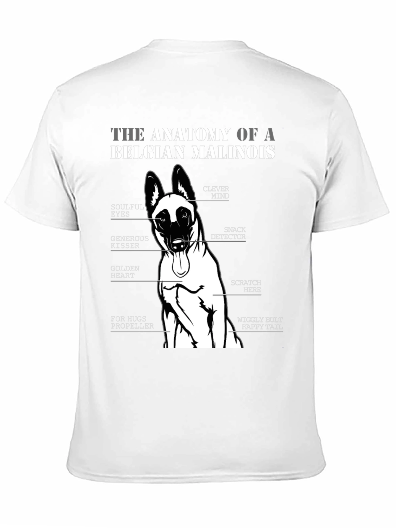 Anatomy of a Belgian Malinois Dog T-Shirt