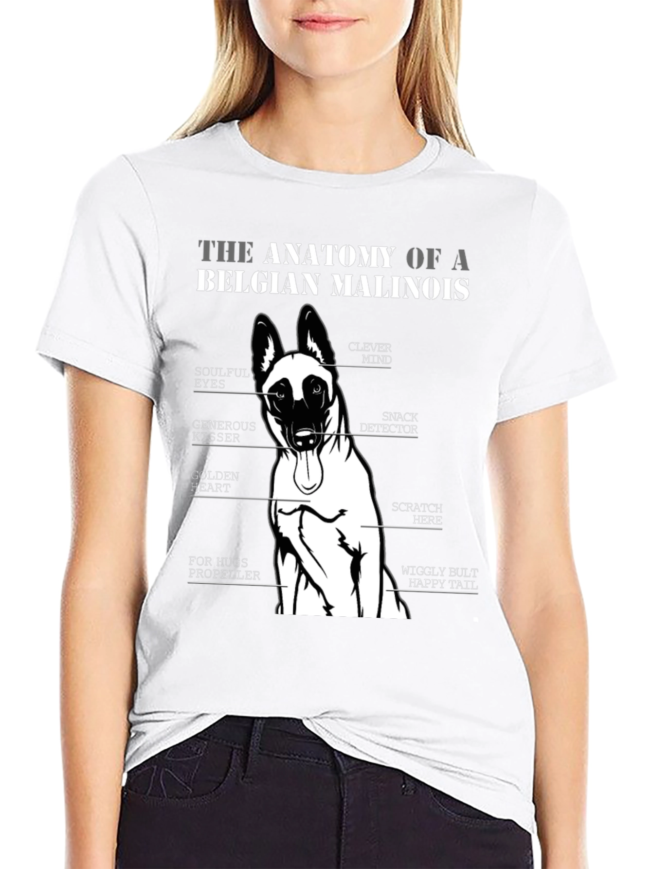 Anatomy of a Belgian Malinois Dog T-Shirt