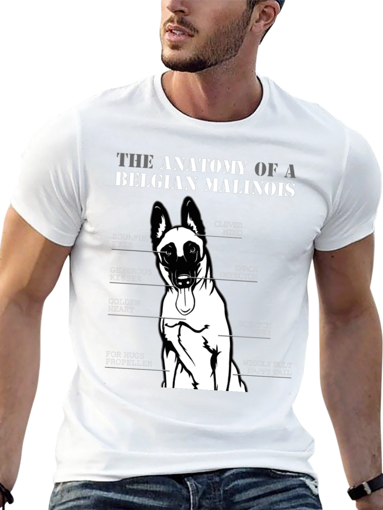 Anatomy of a Belgian Malinois Dog T-Shirt