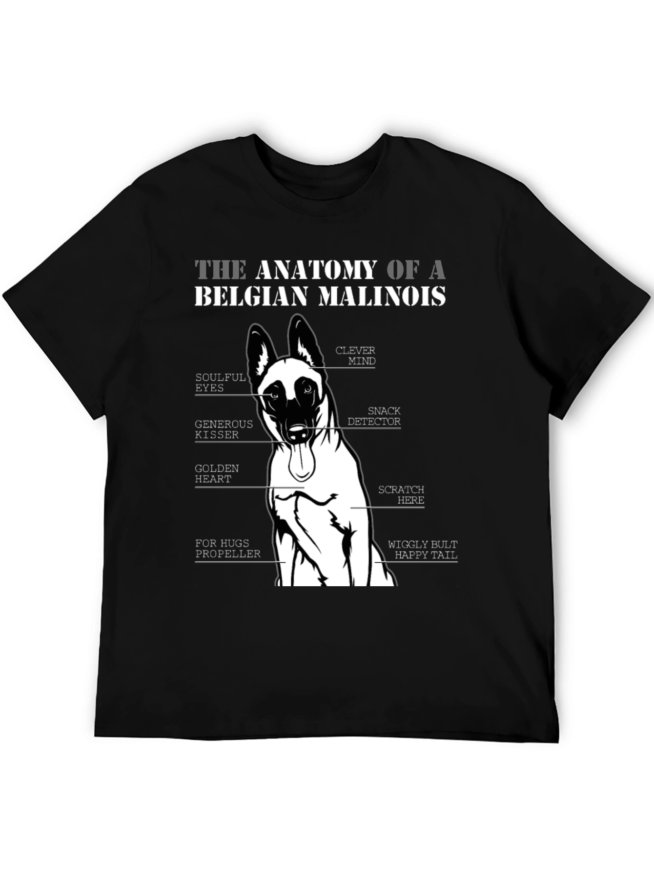 Anatomy of a Belgian Malinois Dog T-Shirt
