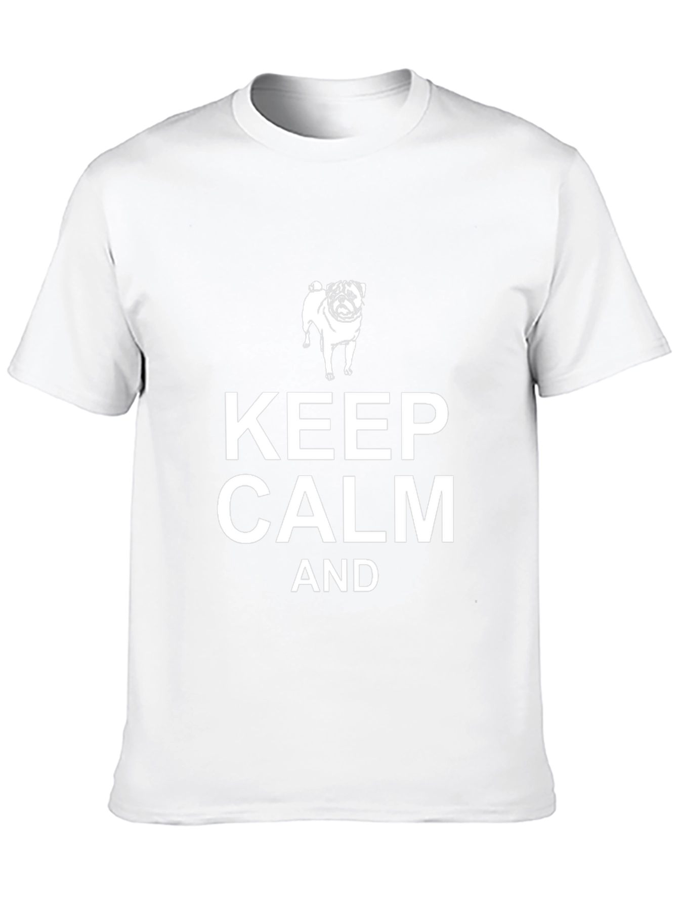 Keep Calm Pug Dog Black T-Shirt