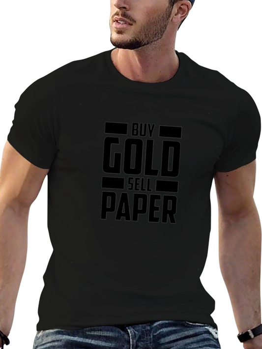 Buy Gold Sell Paper Graphic Tee - Black