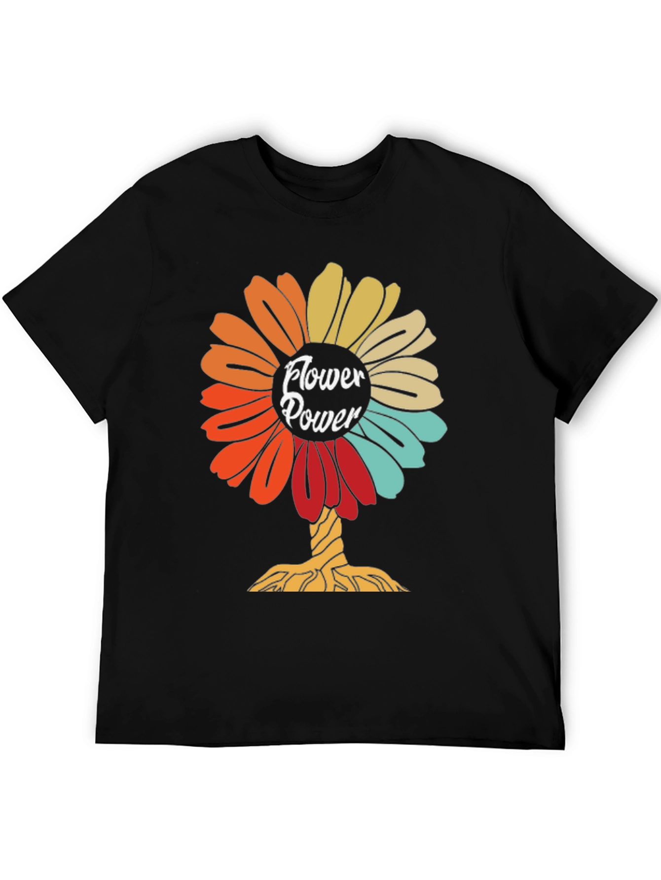 Flower Power Graphic Tee - Retro Design Soft Cotton