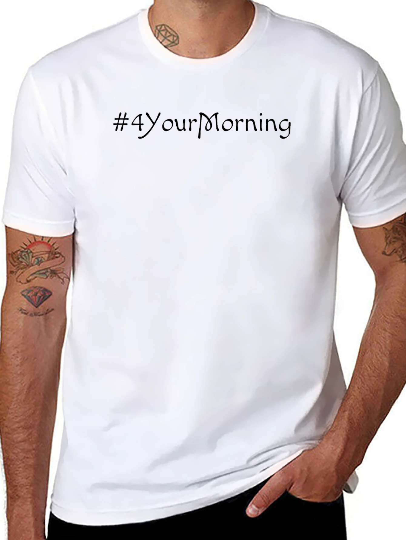 Mens Black Tee - #4YourMorning