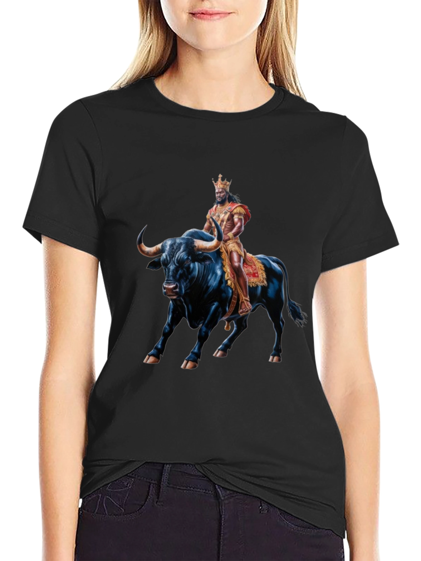 King Riding Bull T-Shirt - Bold Graphic Tee