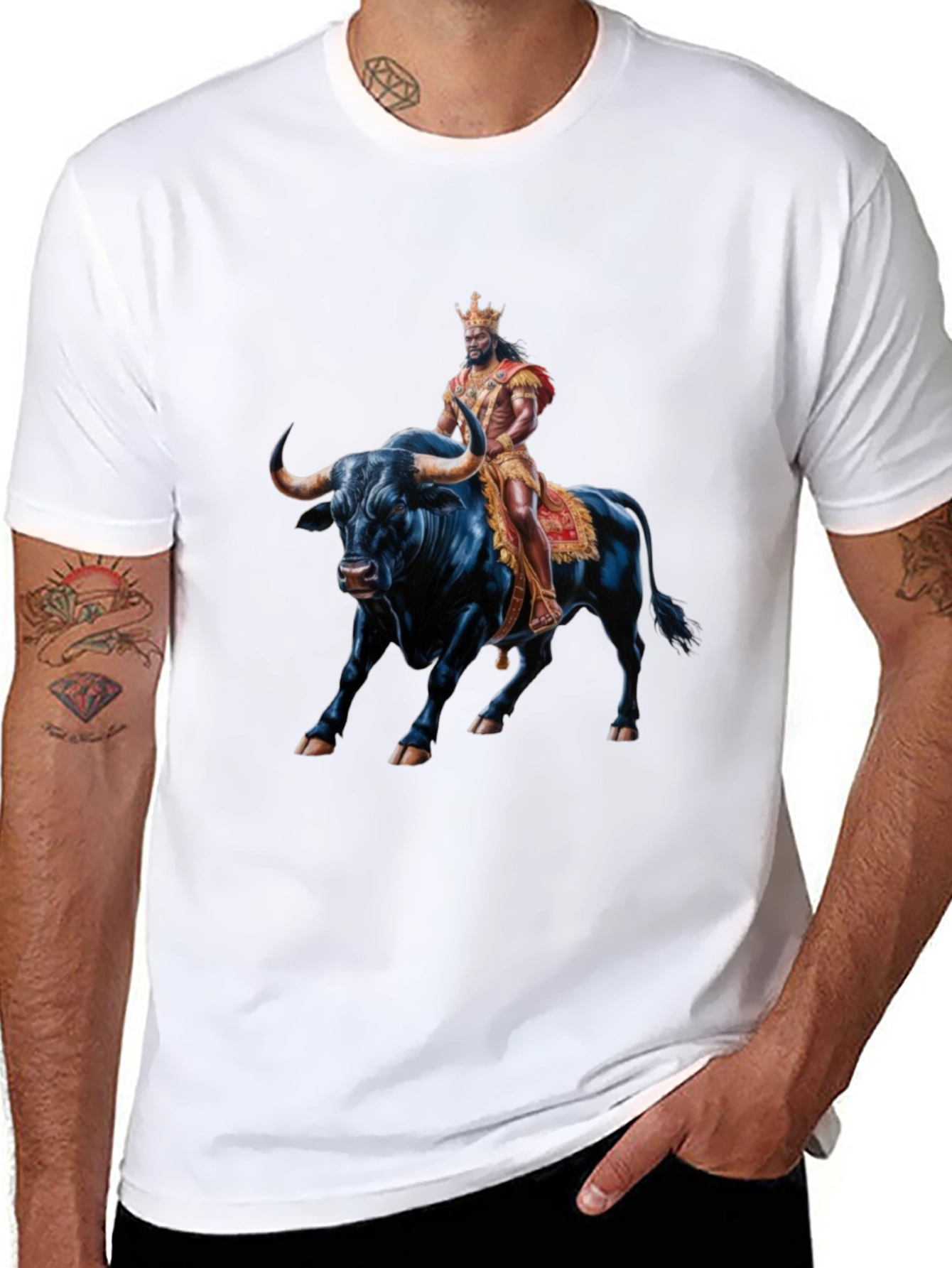 King Riding Bull T-Shirt - Bold Graphic Tee
