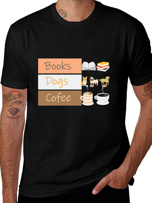 Books Dogs Coffee T-Shirt