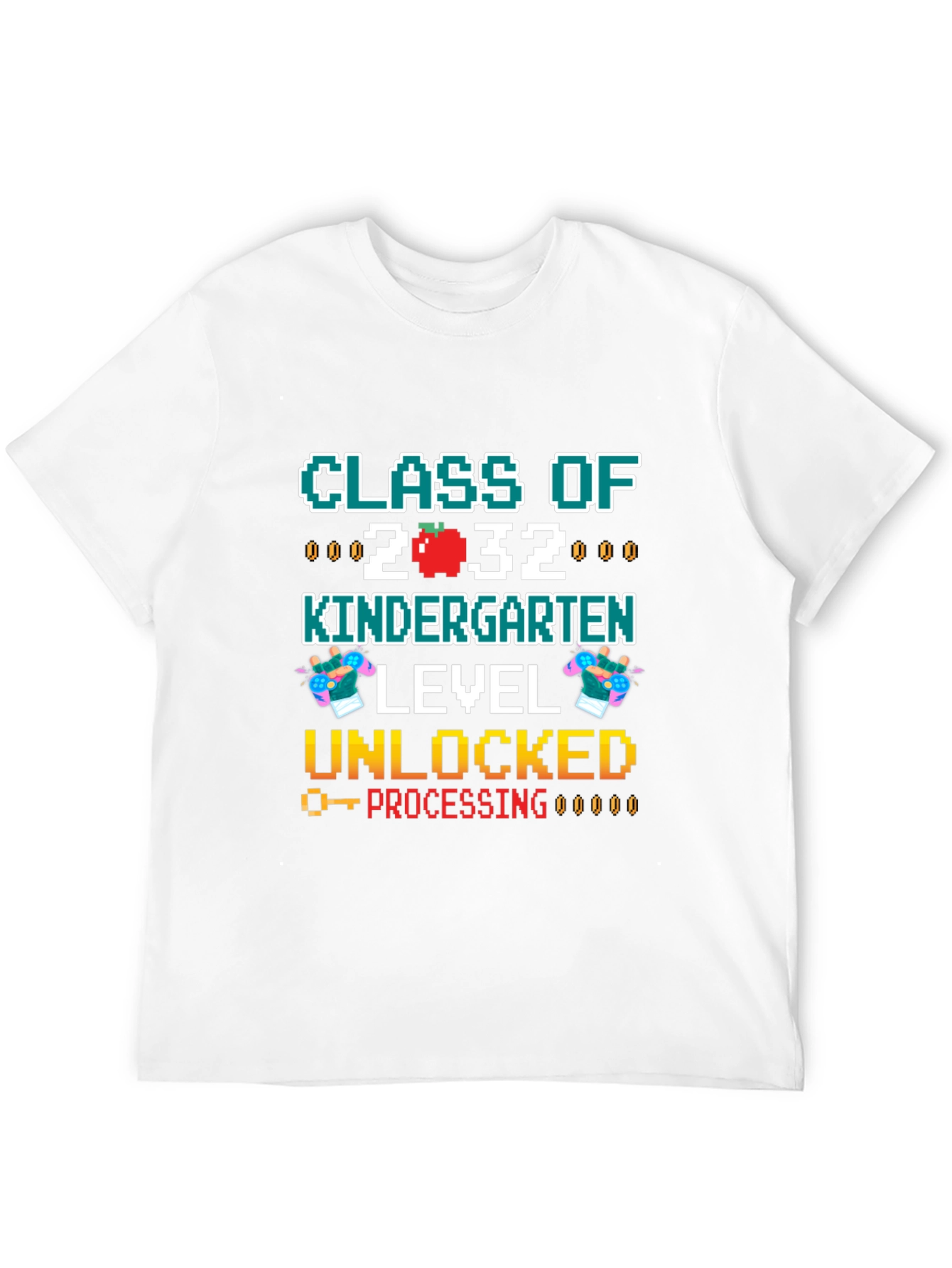 Class of 2032 Kindergarten Level Unlocked Black T-Shirt