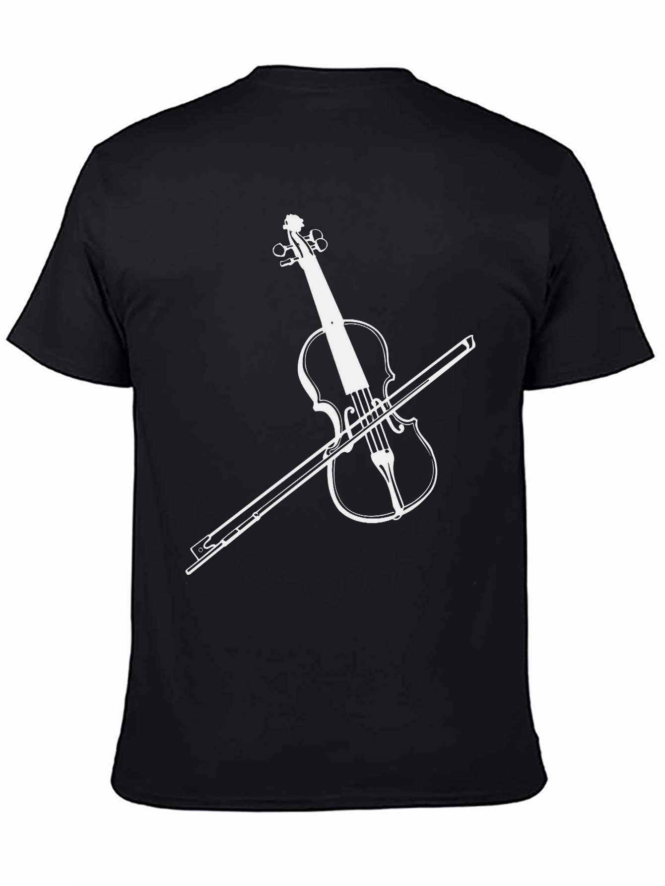 Musicians Black Tee with Violin Graphic