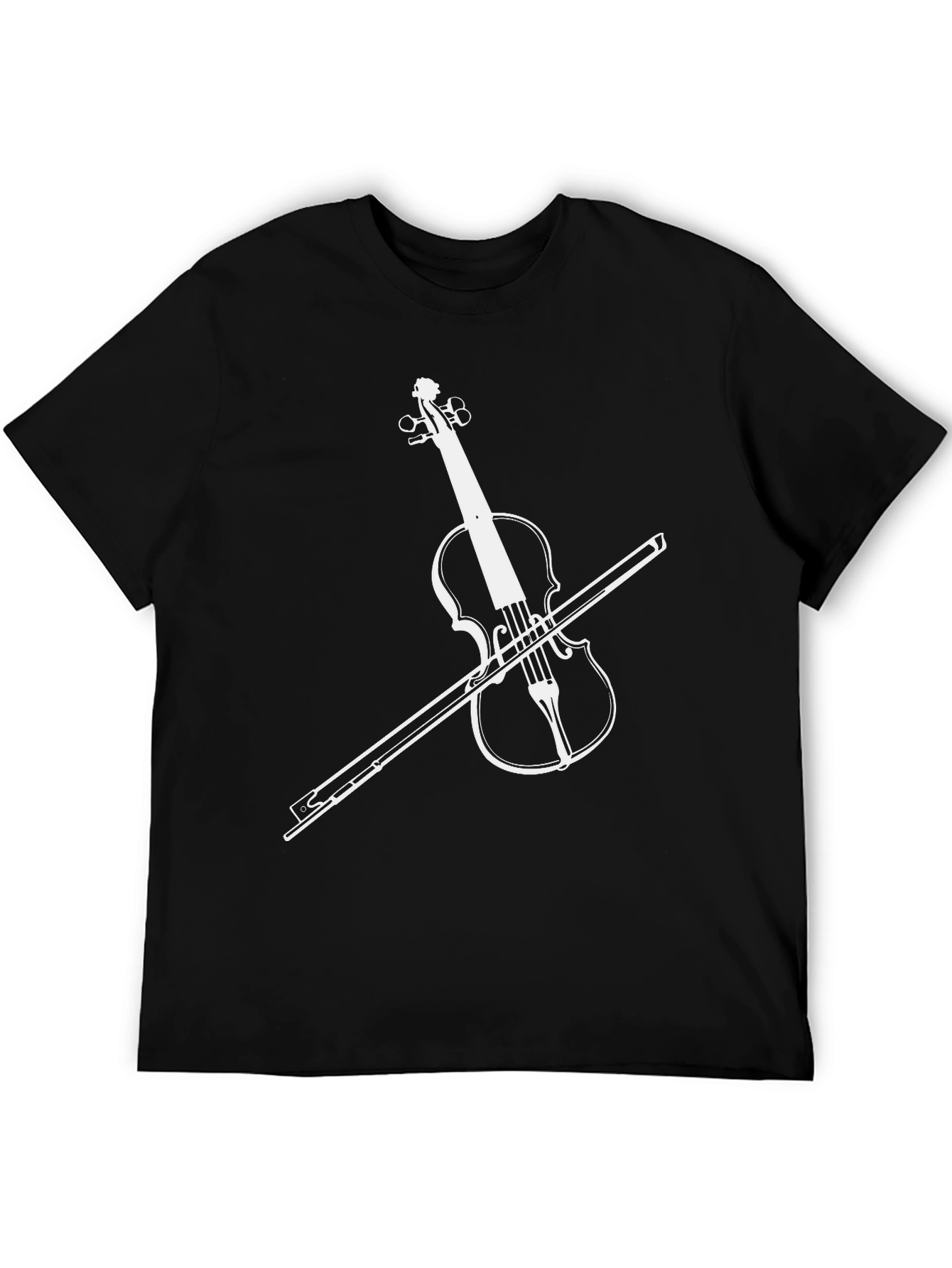 Musicians Black Tee with Violin Graphic