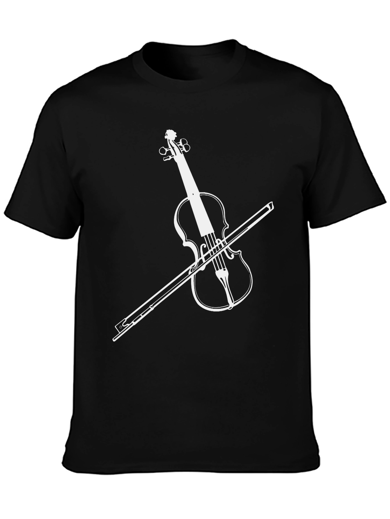 Musicians Black Tee with Violin Graphic