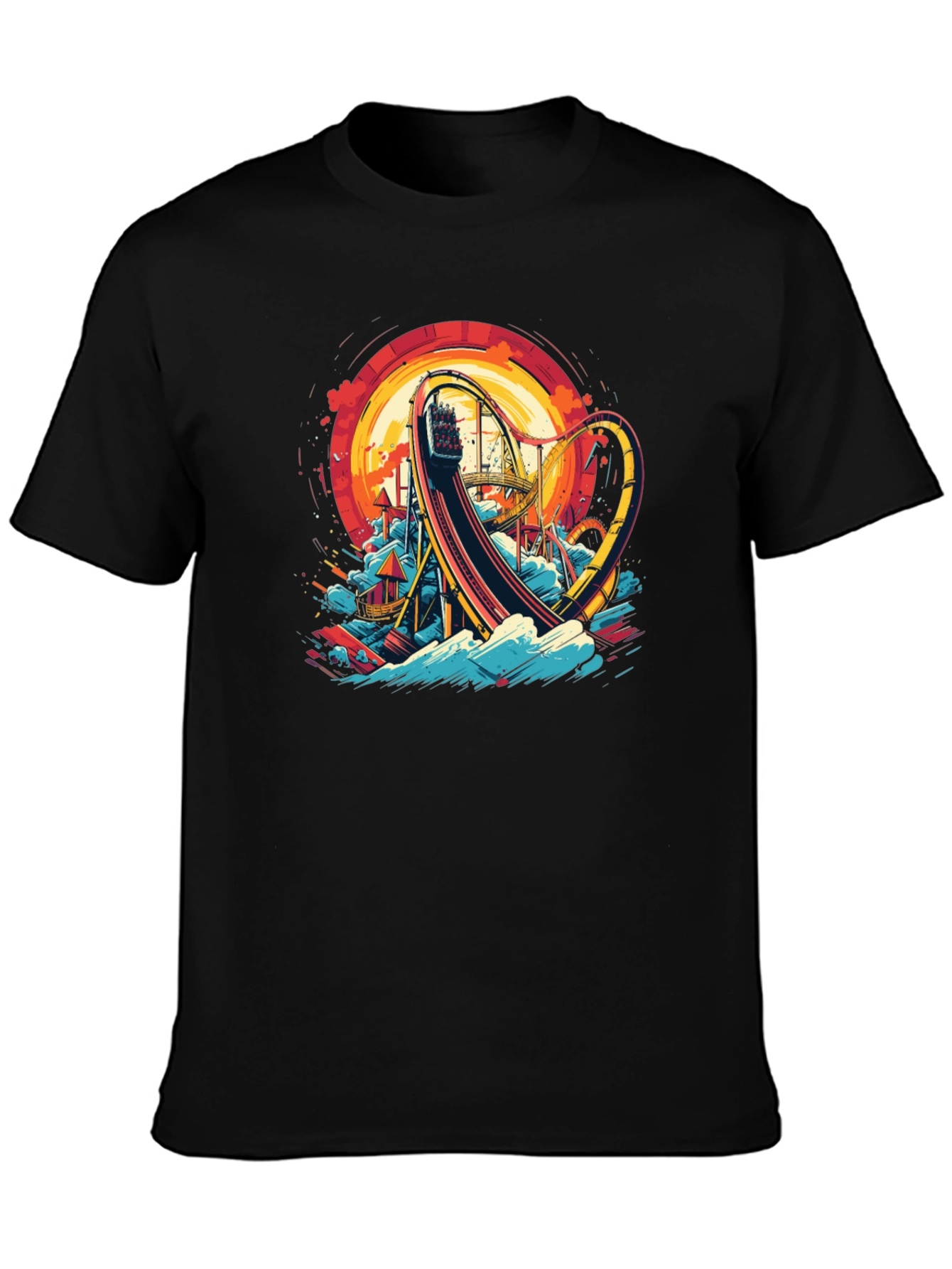 Roller Coaster Graphic Tee - Thrill Ride Design