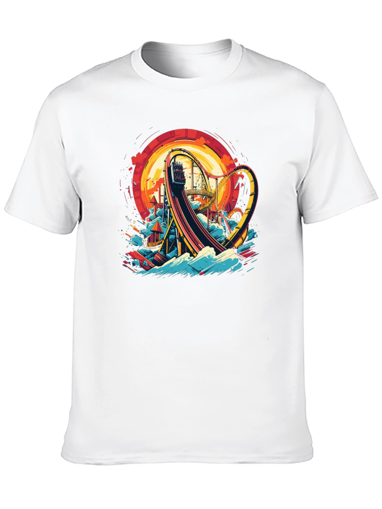 Roller Coaster Graphic Tee - Thrill Ride Design