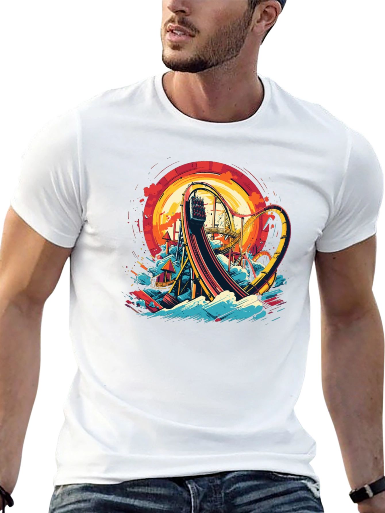 Roller Coaster Graphic Tee - Thrill Ride Design