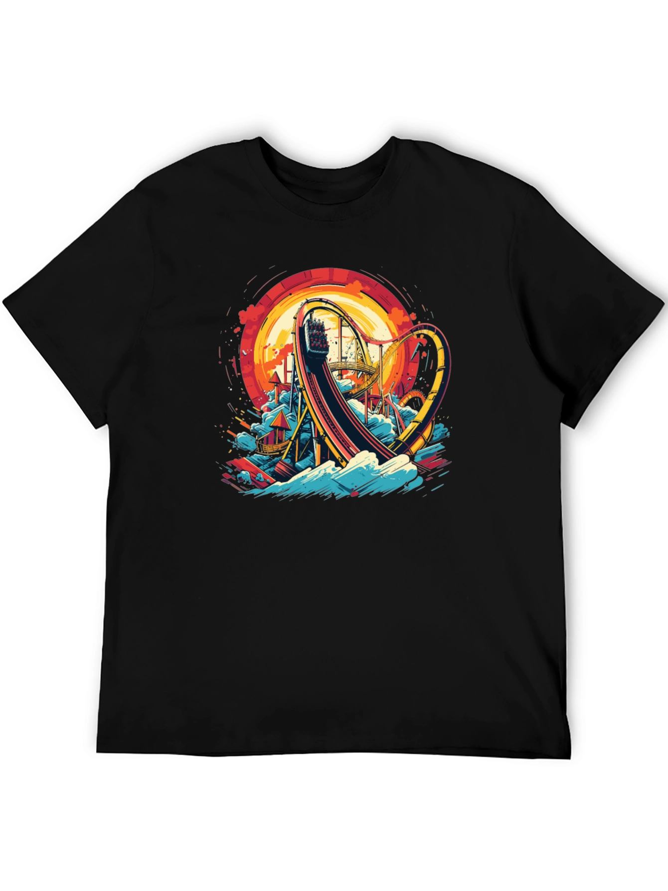 Roller Coaster Graphic Tee - Thrill Ride Design