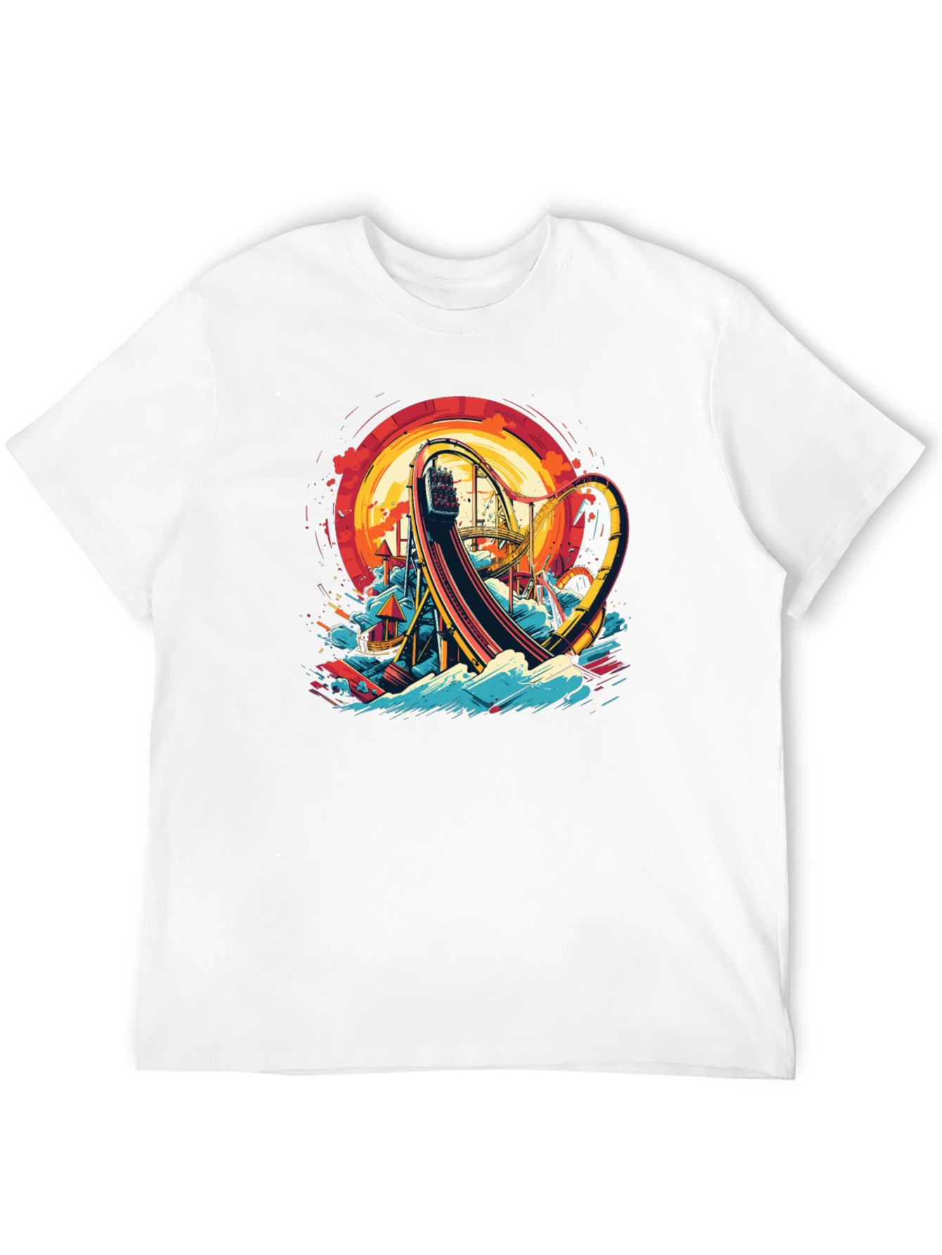 Roller Coaster Graphic Tee - Thrill Ride Design