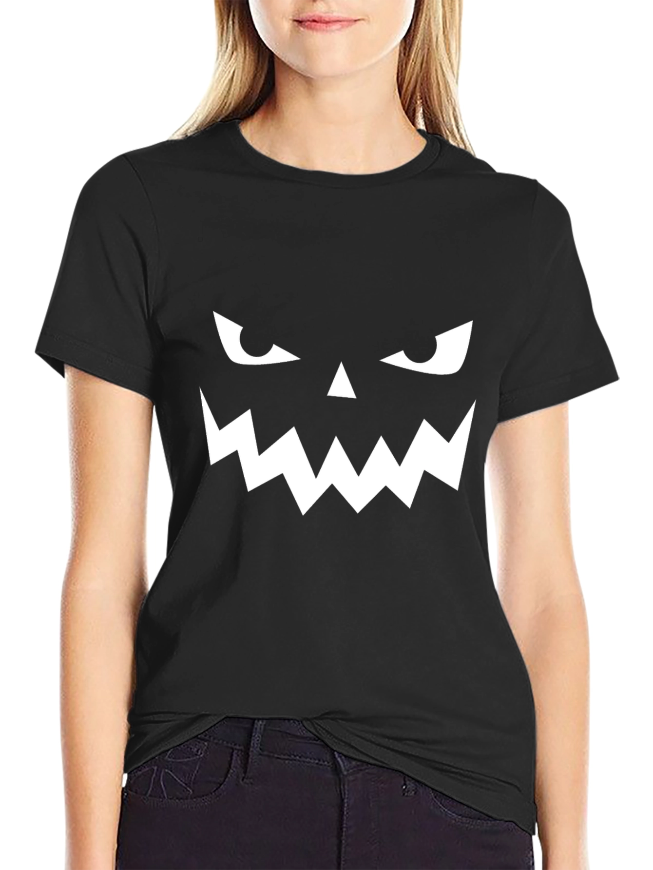 Spooky Halloween Face Graphic T-Shirt