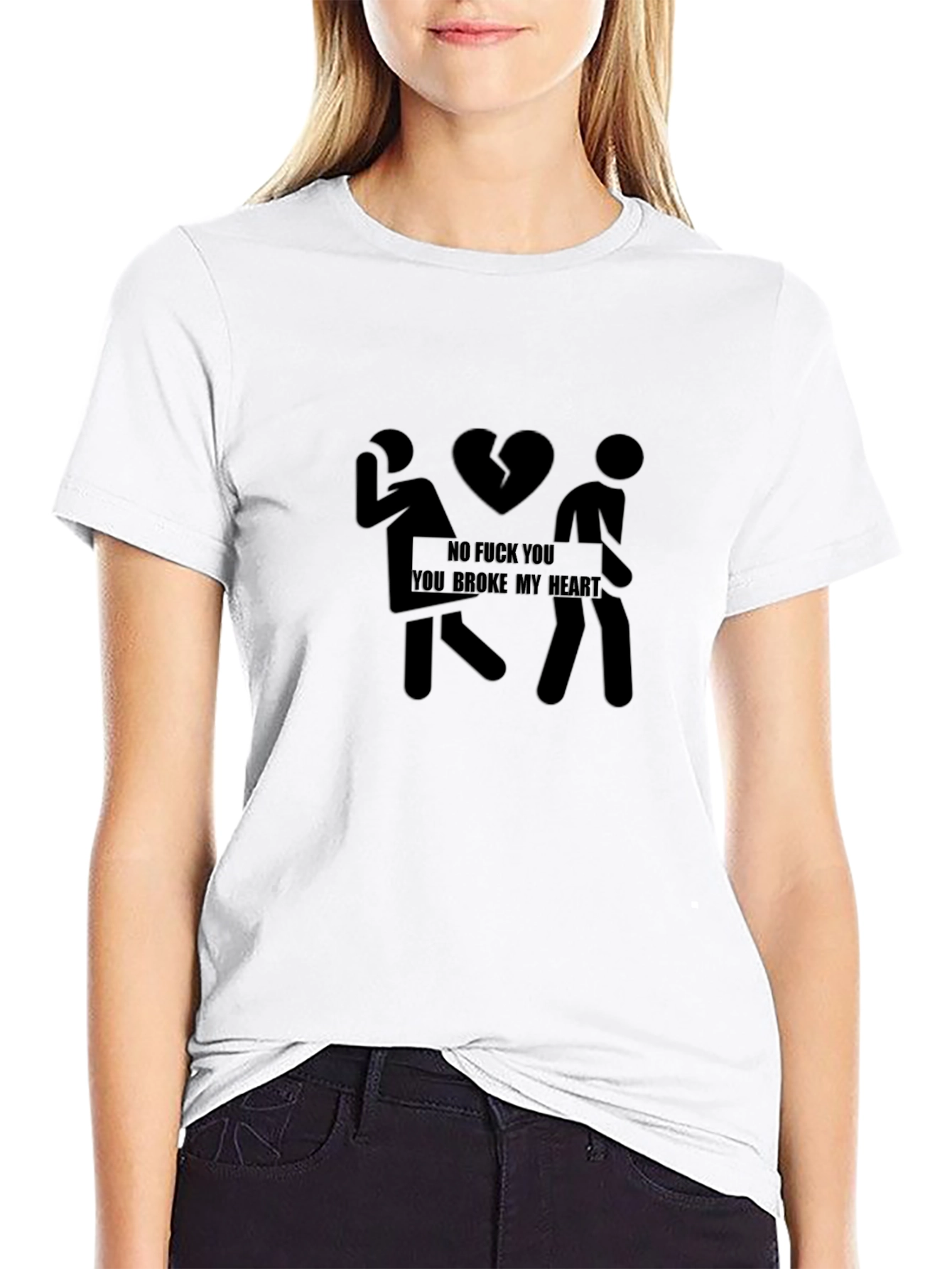 Broken Heart Graphic T-Shirt - Mens Black Tee
