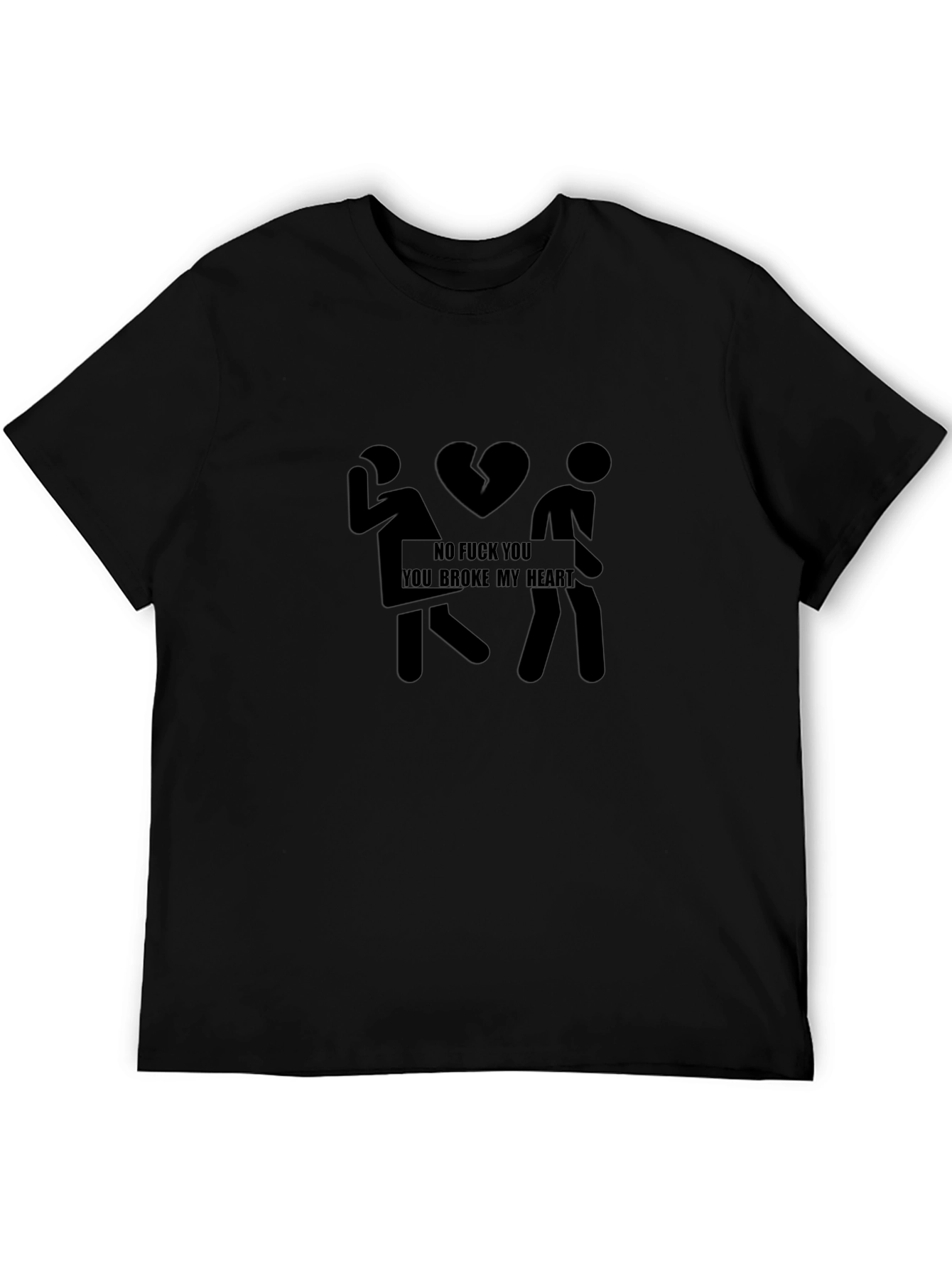 Broken Heart Graphic T-Shirt - Mens Black Tee