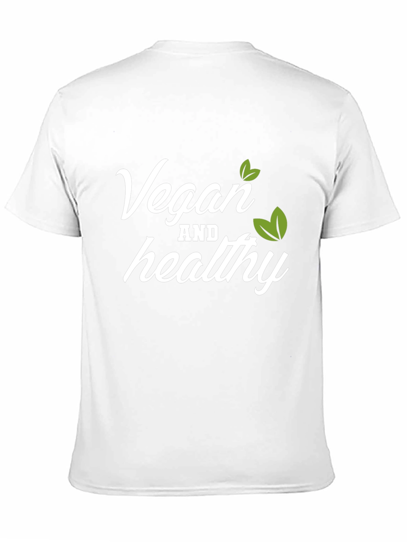 Vegan and Healthy T-Shirt Black Crew Neck