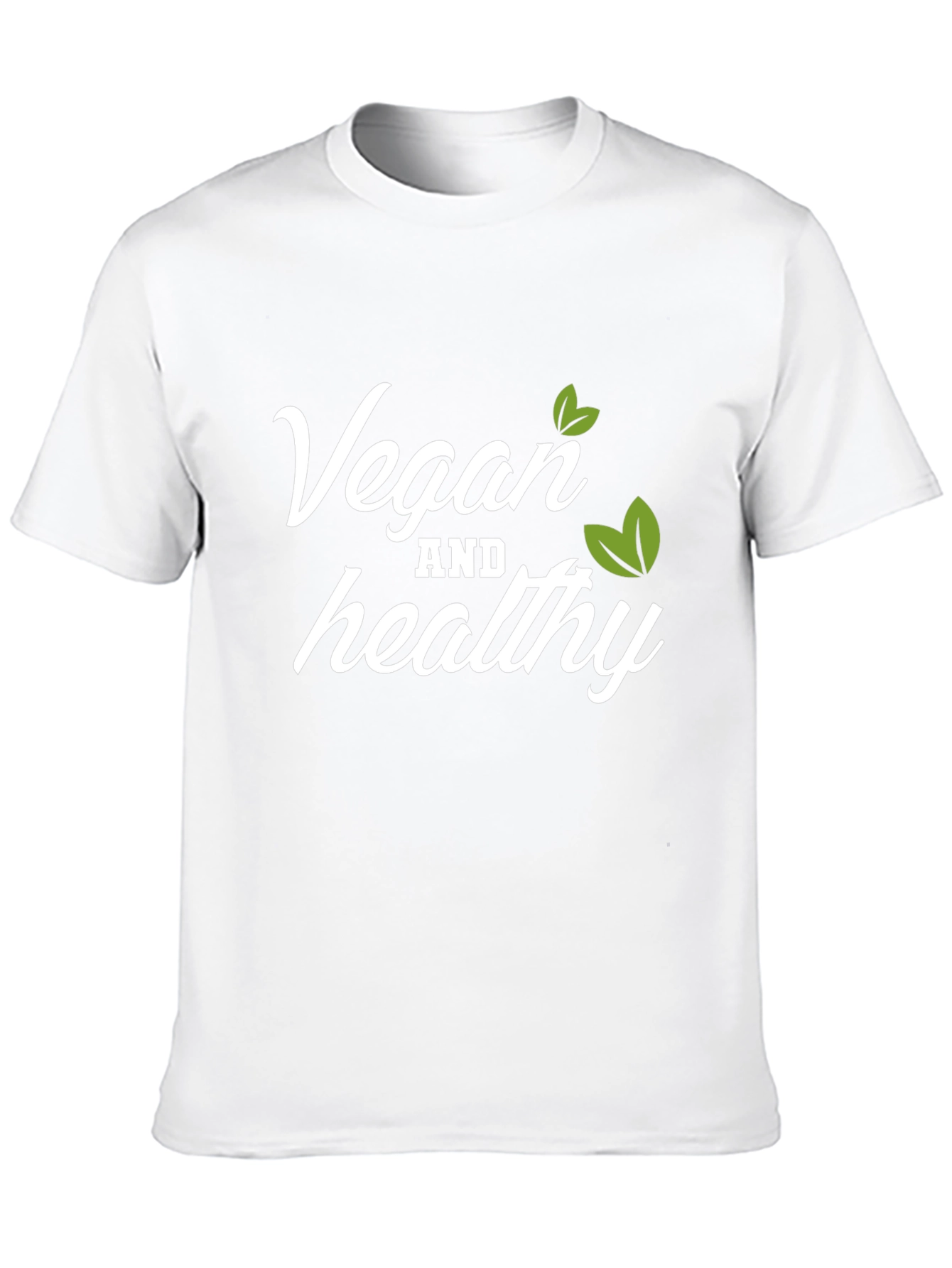 Vegan and Healthy T-Shirt Black Crew Neck