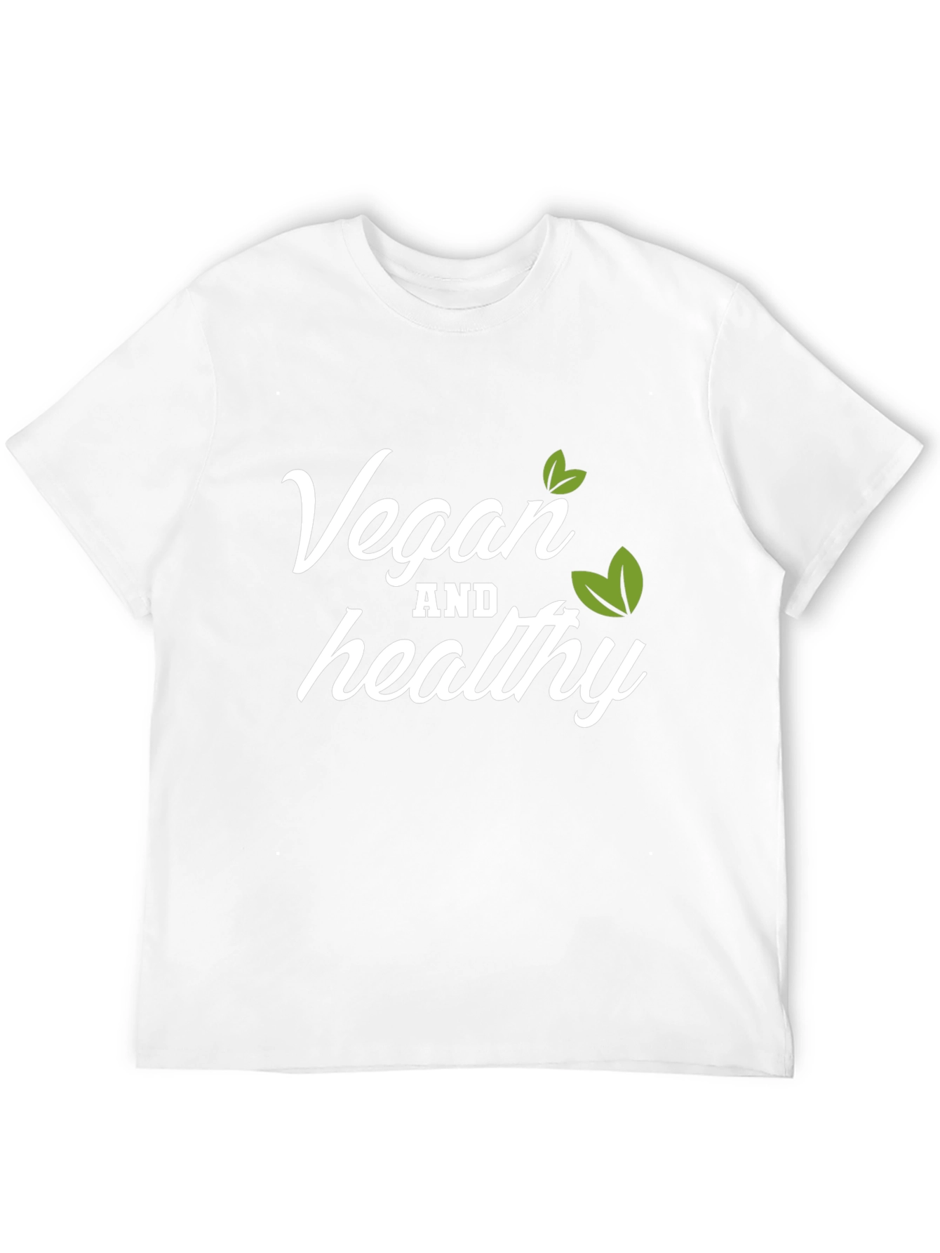 Vegan and Healthy T-Shirt Black Crew Neck